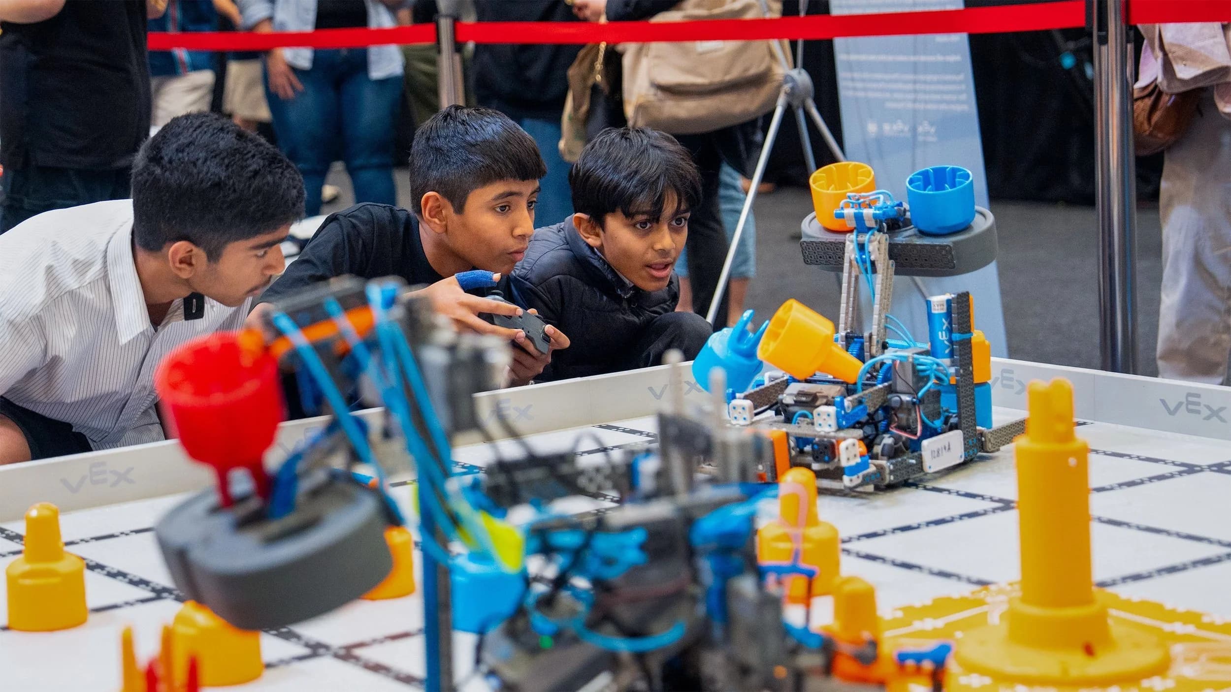 Students drive VEX IQ robots at the Northern California championships